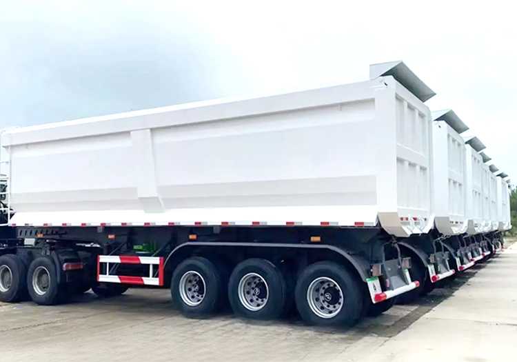 Carbon Steel U type Tri Axles Dumper Semi trailer will export to Ghana