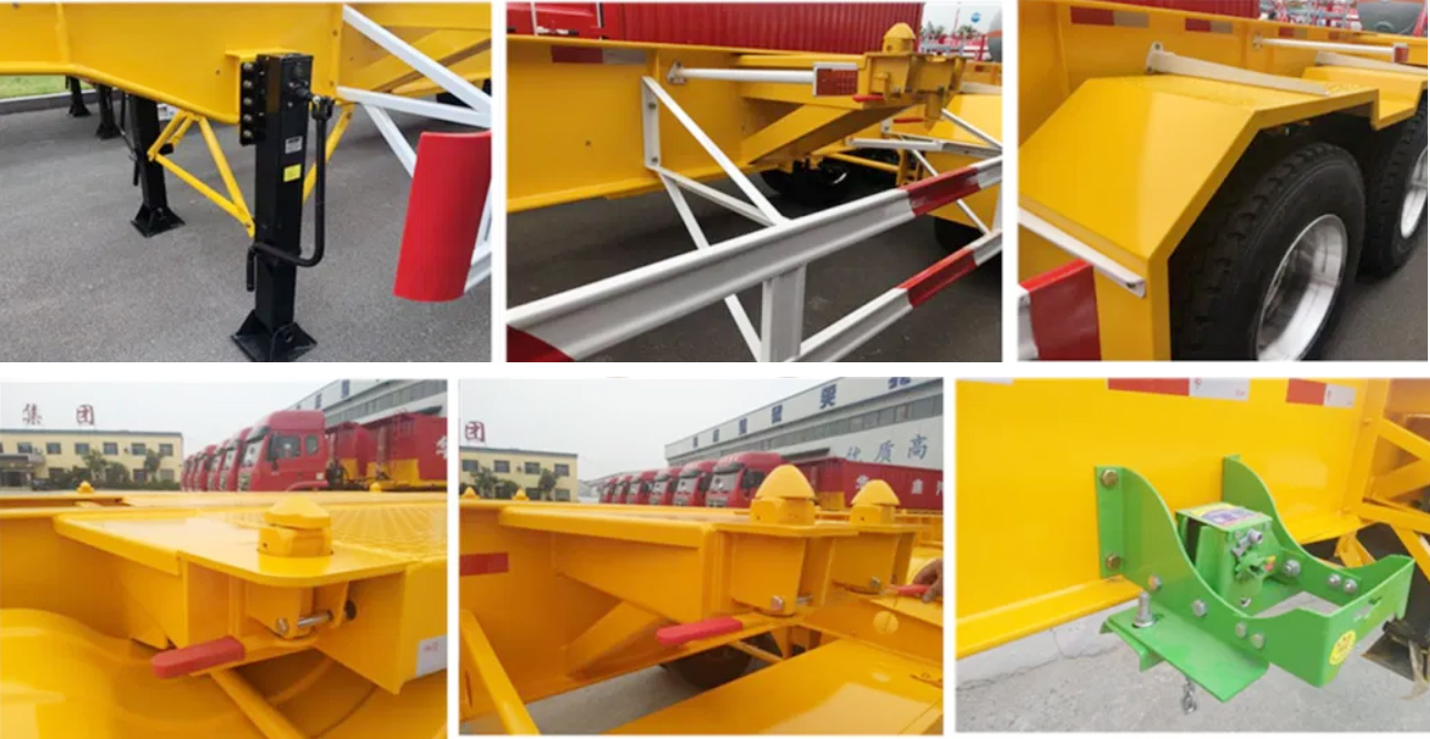 50ton 60ton Skeleton Chassis Container Semi Trailer--1